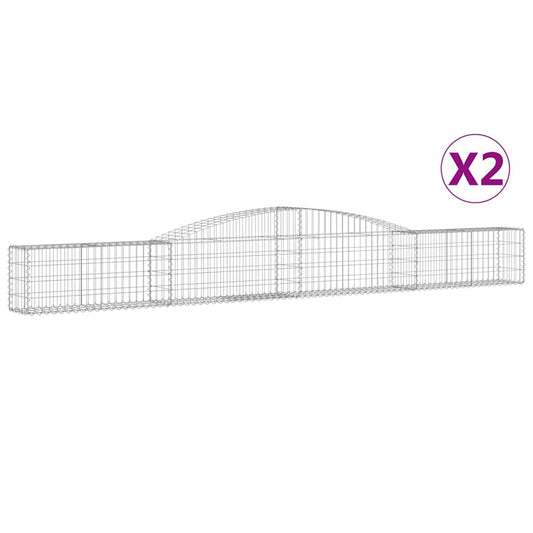 Cestas De Gaviones 2 Uds Forma De Arco Hierro 400x30x40/60 Cm_0