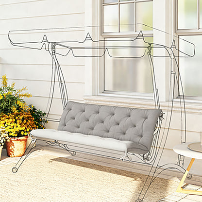 Outsunny Cojín Para Banco De Jardín De 3 Plazas Con Respaldo 150x98x8 Cm Gris_1