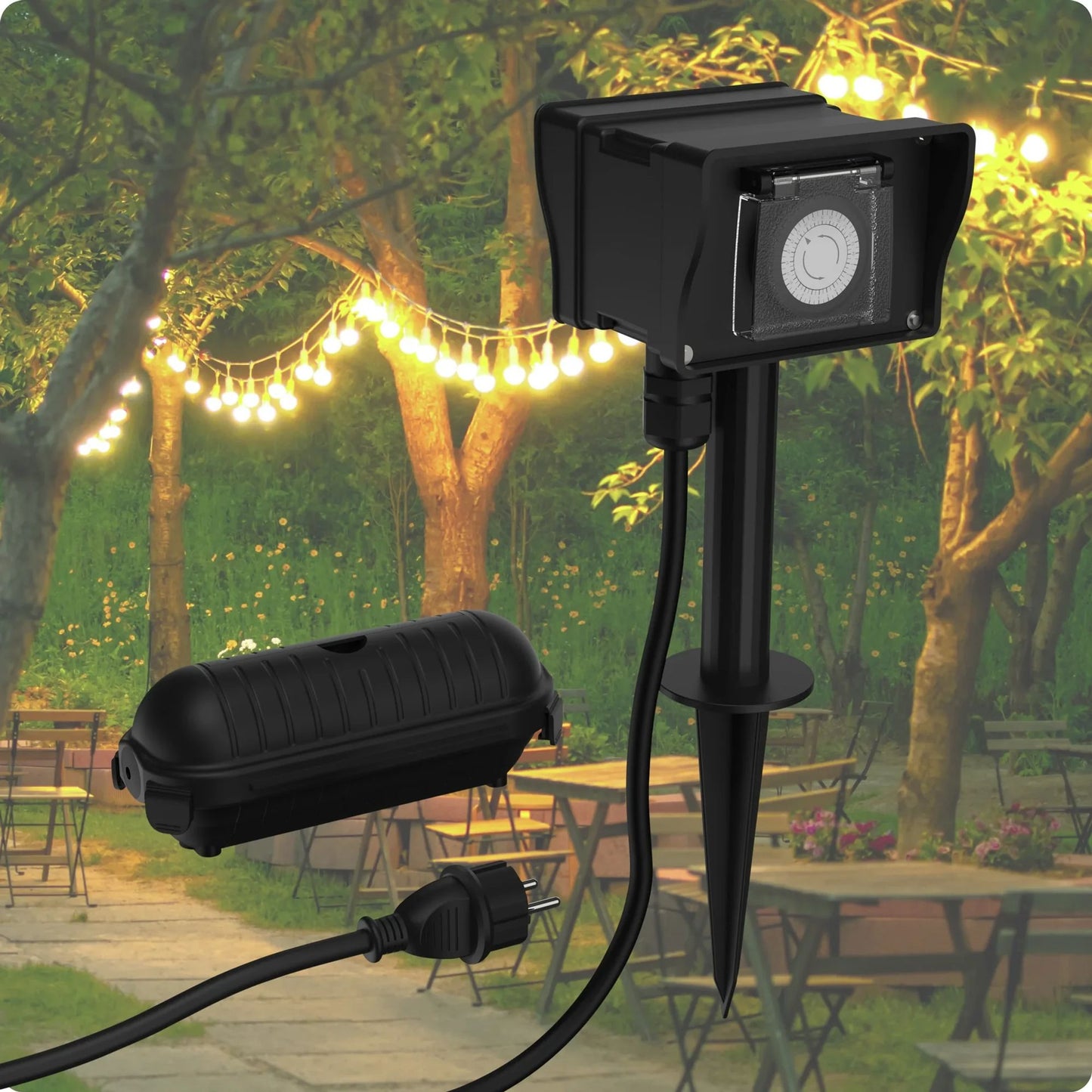 Temporizador Aes8 Exterior Ip44 2 Enchufes_2