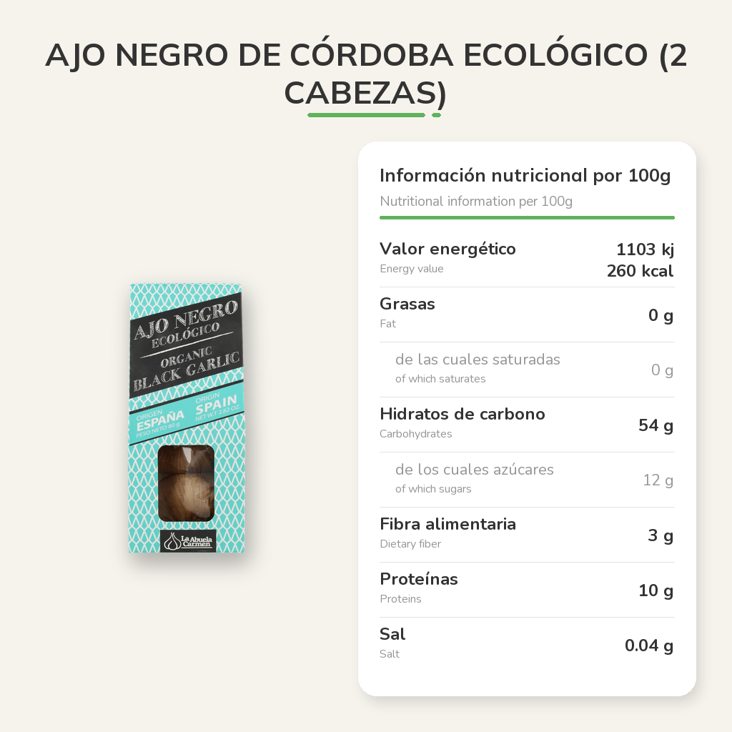 Información nutricional