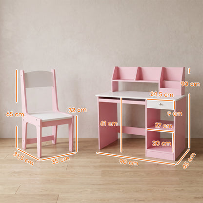 Escritorio Infantil Zonekiz Mdf Rosa 90x45x90 Cm_2