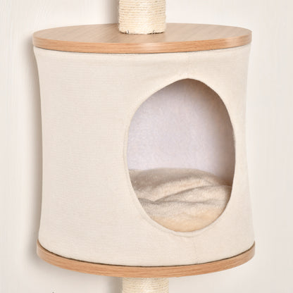 Pawhut Árbol Para Gatos De Pared Con Plataformas Cojín Extraíble Poste Rascador_3