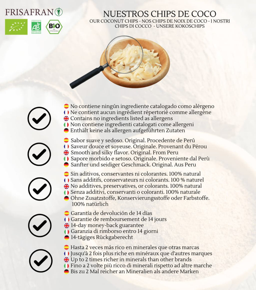 Chips De Coco Ecológicos | Deshidratados | Frisafran 200 G_3
