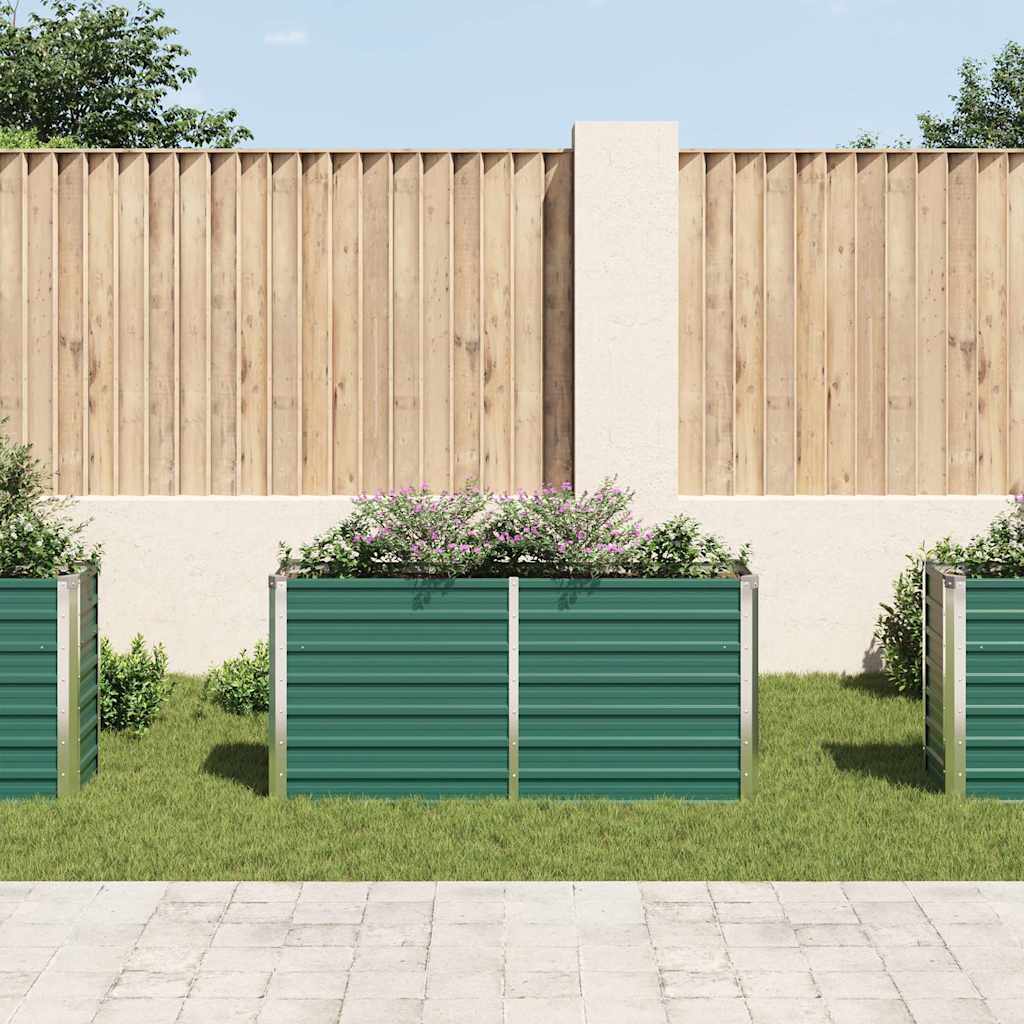 Arriate De Jardín De Acero Galvanizado Verde 160x40x77 Cm_2