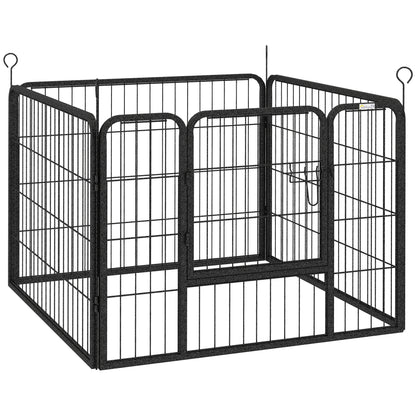 Pawhut Parque Para Perros 4 Paneles Plegable 82x82x60 Cm Con Puerta De Pestillo_0