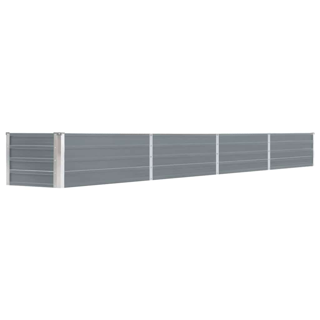 Arriate De Jardín De Acero Galvanizado Gris 320x40x45 Cm_1