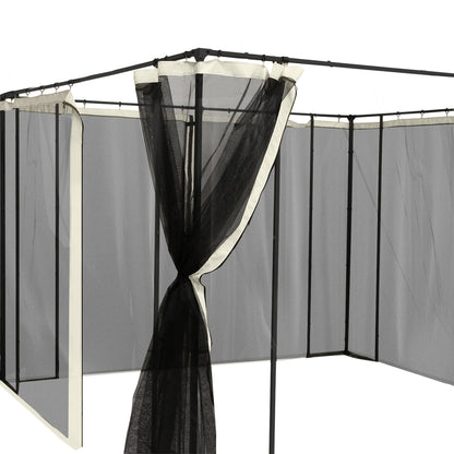 4 Paneles Laterales De Mosquitera Para Carpa Outsunny Negro 352x207cm_5