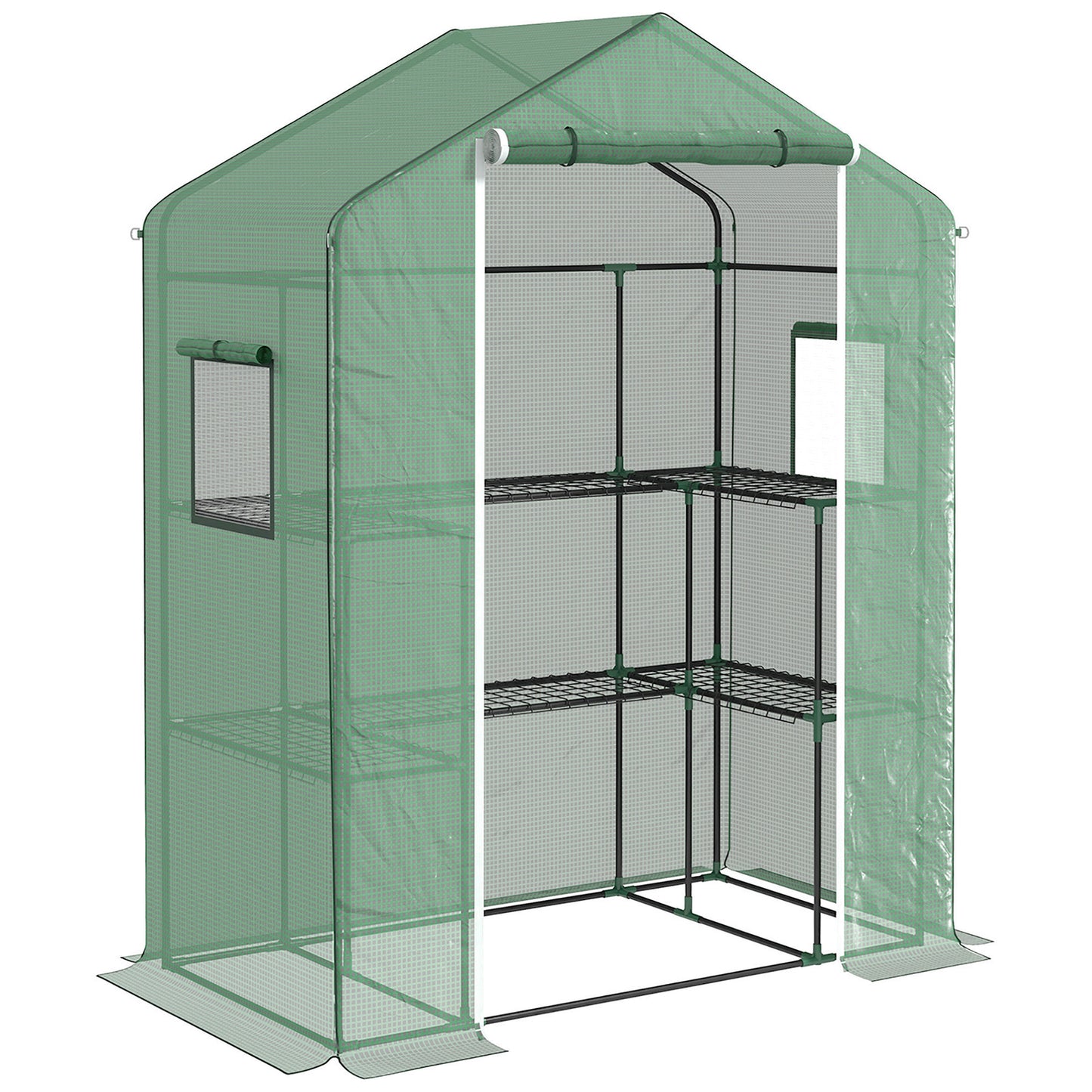 Outsunny Invernadero Para Jardín Con 1 Puerta 2 Ventanas 140x73x190 Cm Verde_0
