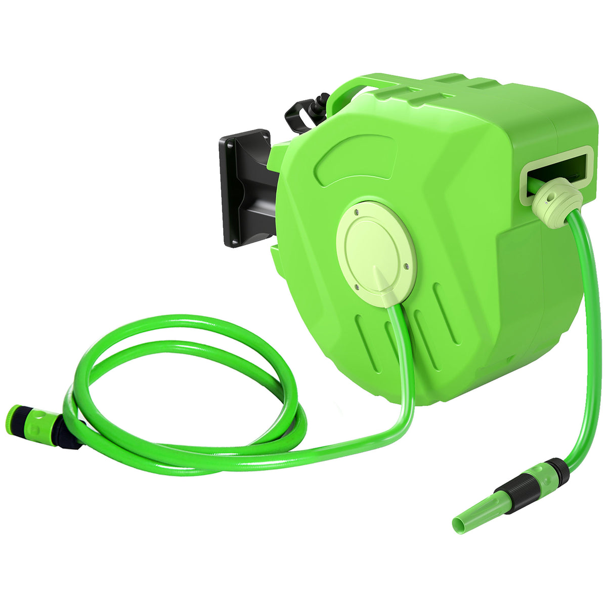 Carrete Para Manguera Outsunny Verde Con 15m De Manguera_0