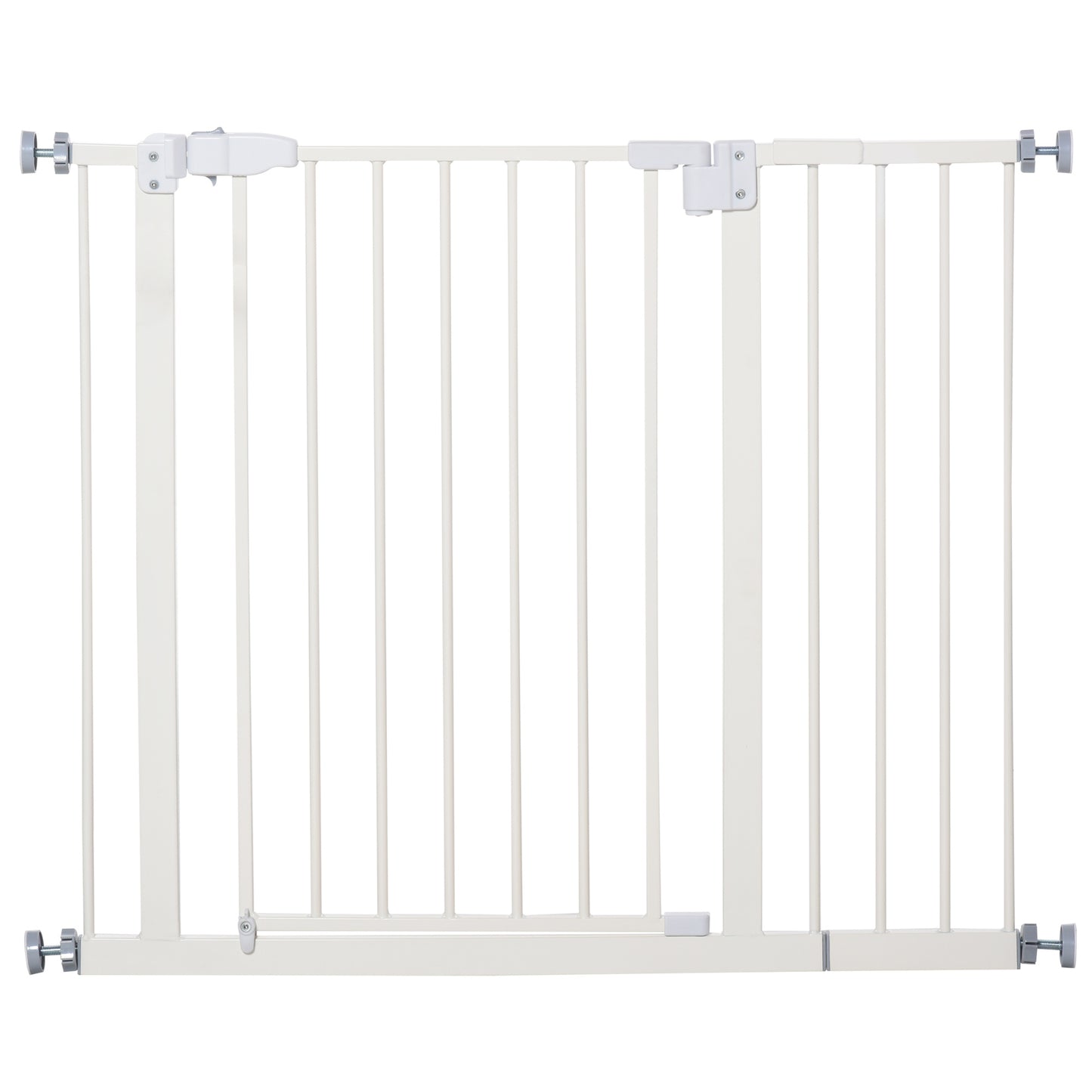Pawhut Barrera De Seguridad Con Longitud Ajustable 74-97,5x76,2 Cm Blanco_0