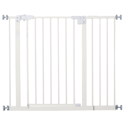 Pawhut Barrera De Seguridad Con Longitud Ajustable 74-97,5x76,2 Cm Blanco_0