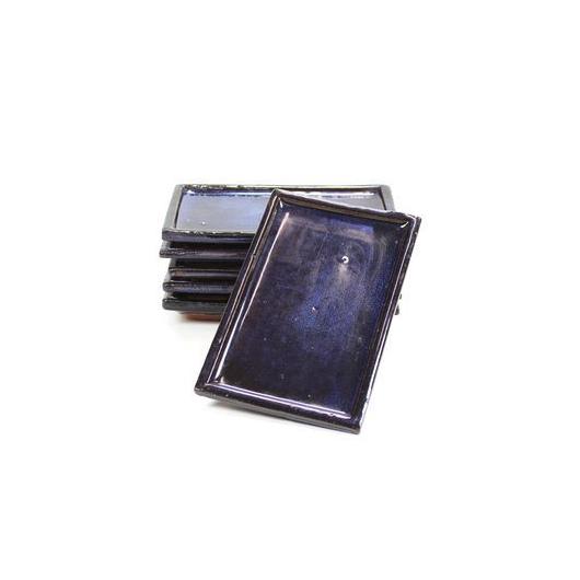 Plato cerámico para bonsáis rectangular Azul 14,2 cm