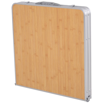 Outsunny Mesa De Picnic Plegable Mesa De Camping Con Hoja Abatible Estructura_3