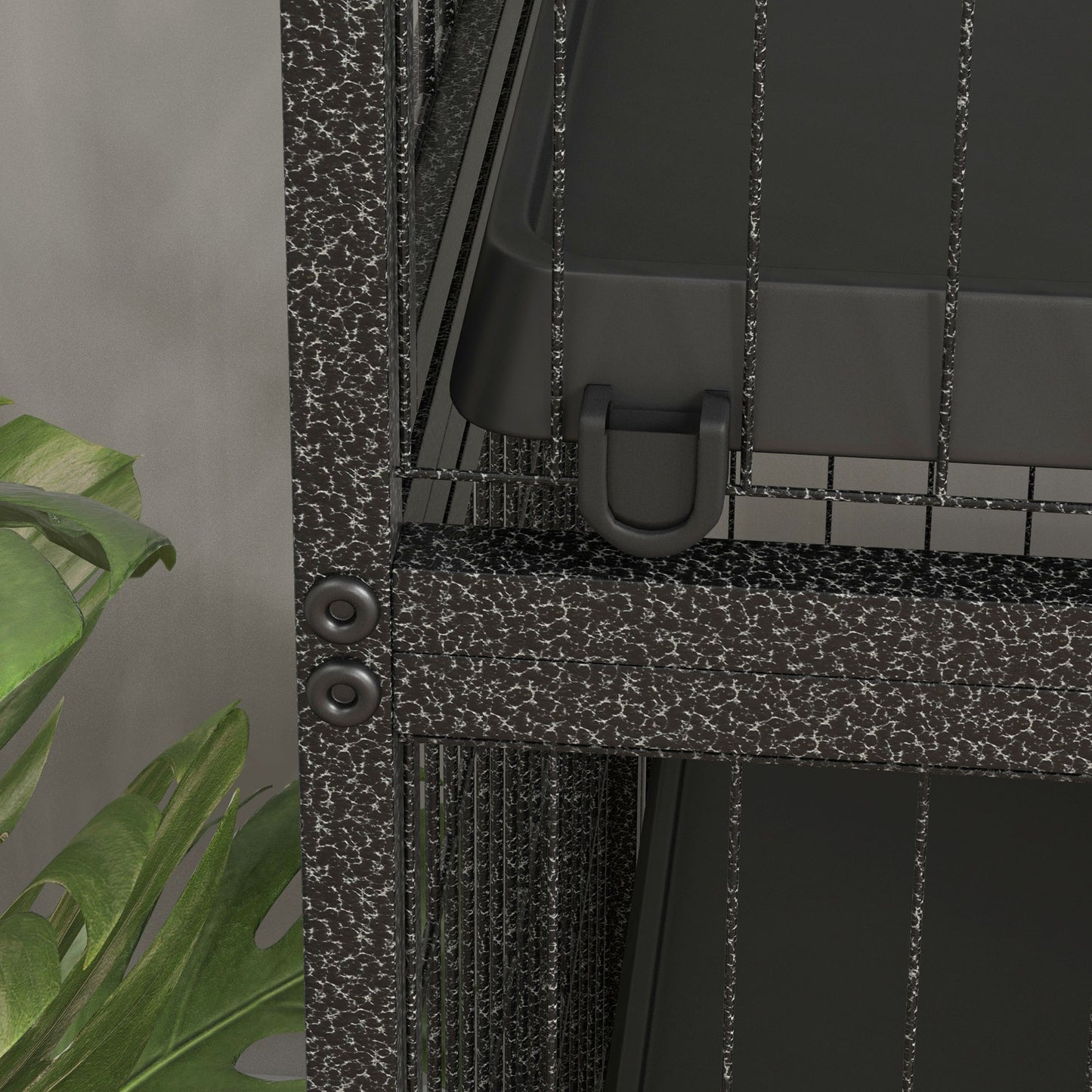 Pawhut Jaula Para Animales Pequeños De 4 Niveles Con Ruedas 80x52x128 Cm Gris_3