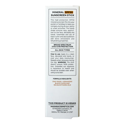 Barra solar mineral con factor de protección solar FPS 50, 12 g