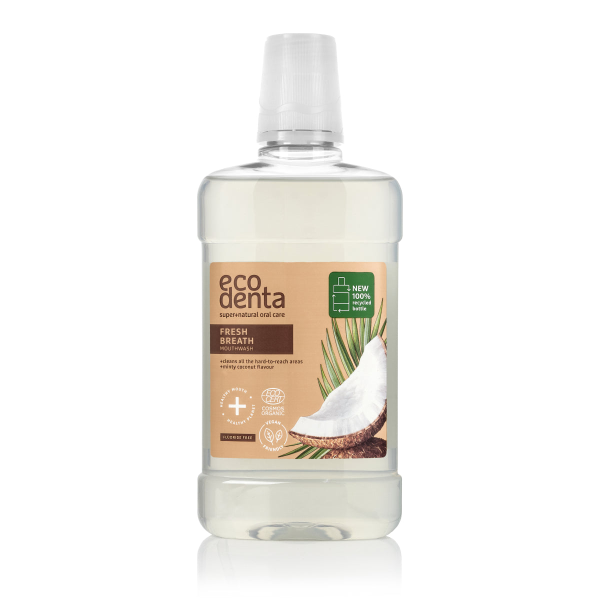 Enjuague bucal Aliento Fresco sabor Aloe Vera, Menta y Coco Bio EcoDenta 500 ml