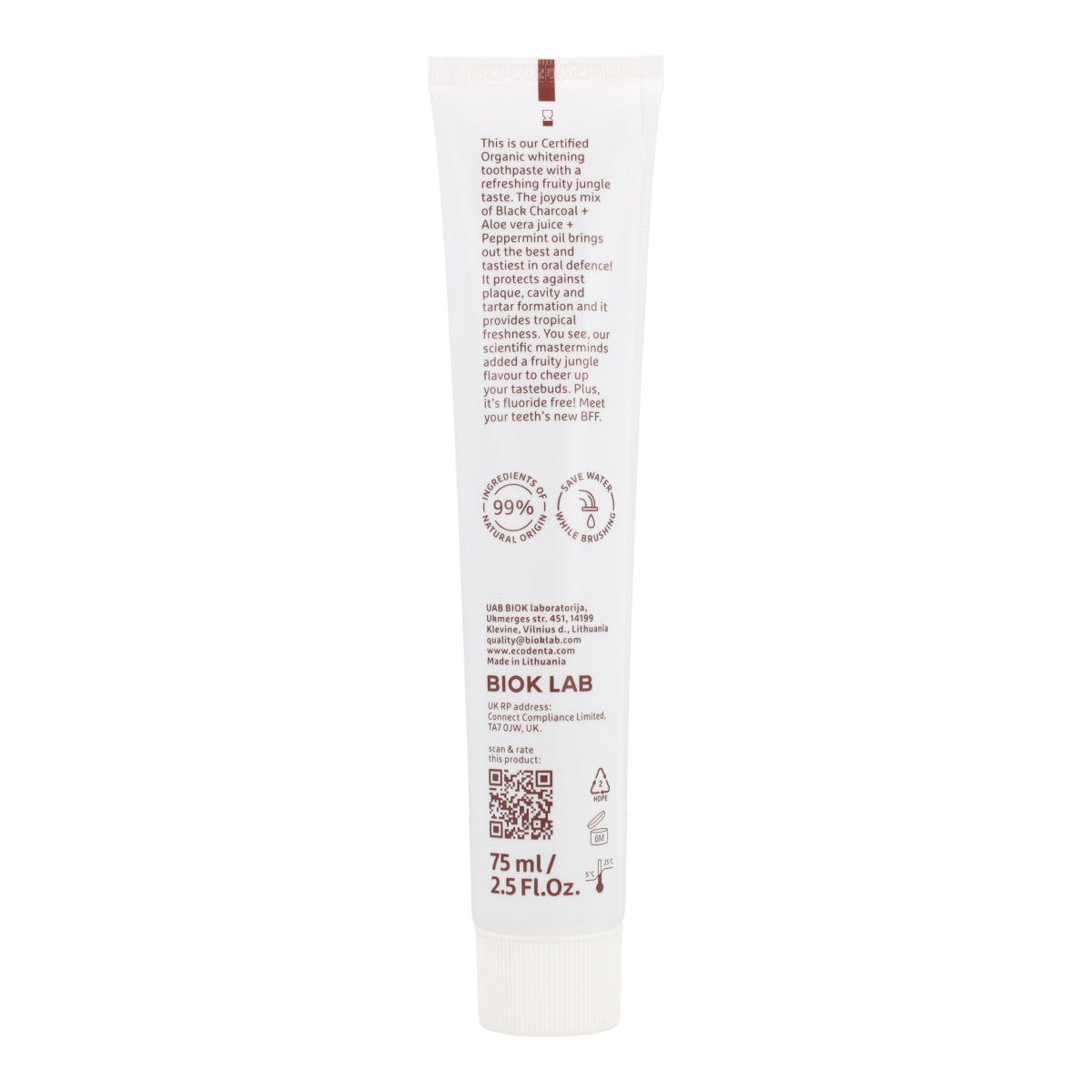 Pasta dental Blanqueadora con Carbón Bio EcoDenta 75 ml