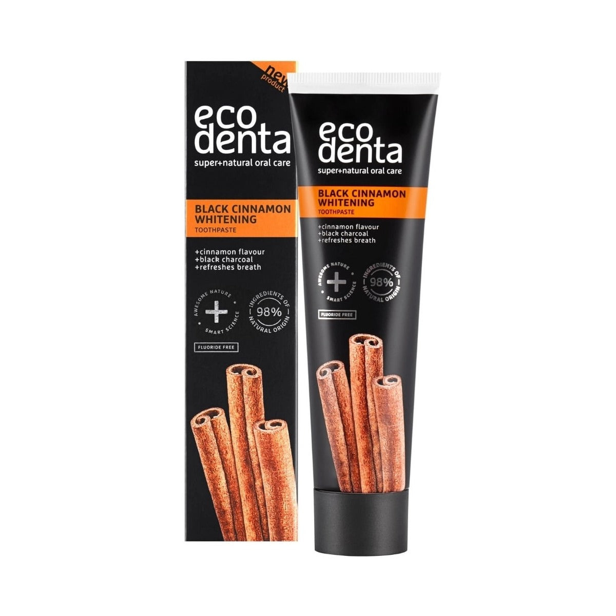 Pasta dental Negra Blanqueadora con Canela EcoDenta 100 ml