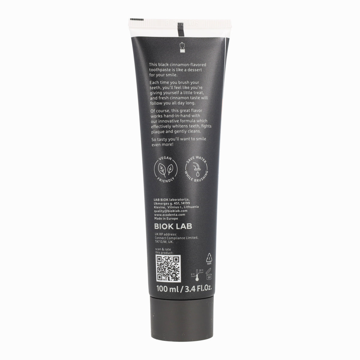 Pasta dental Negra Blanqueadora con Canela EcoDenta 100 ml