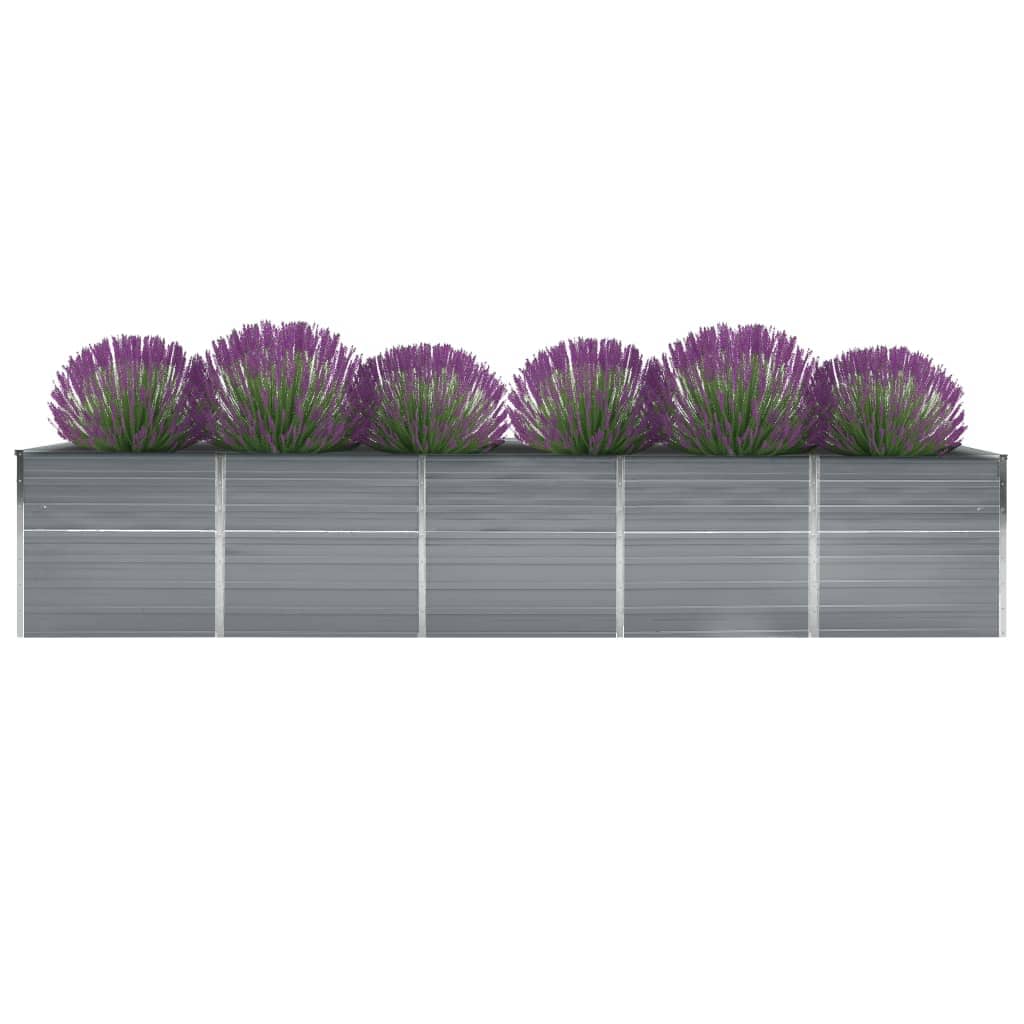 Arriate De Jardín De Acero Galvanizado Gris 400x80x77 Cm_0