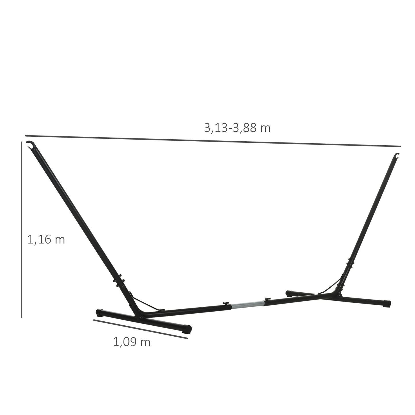 Outsunny Soporte Para Hamaca Jardín Ajustable Estructura De Metal_2