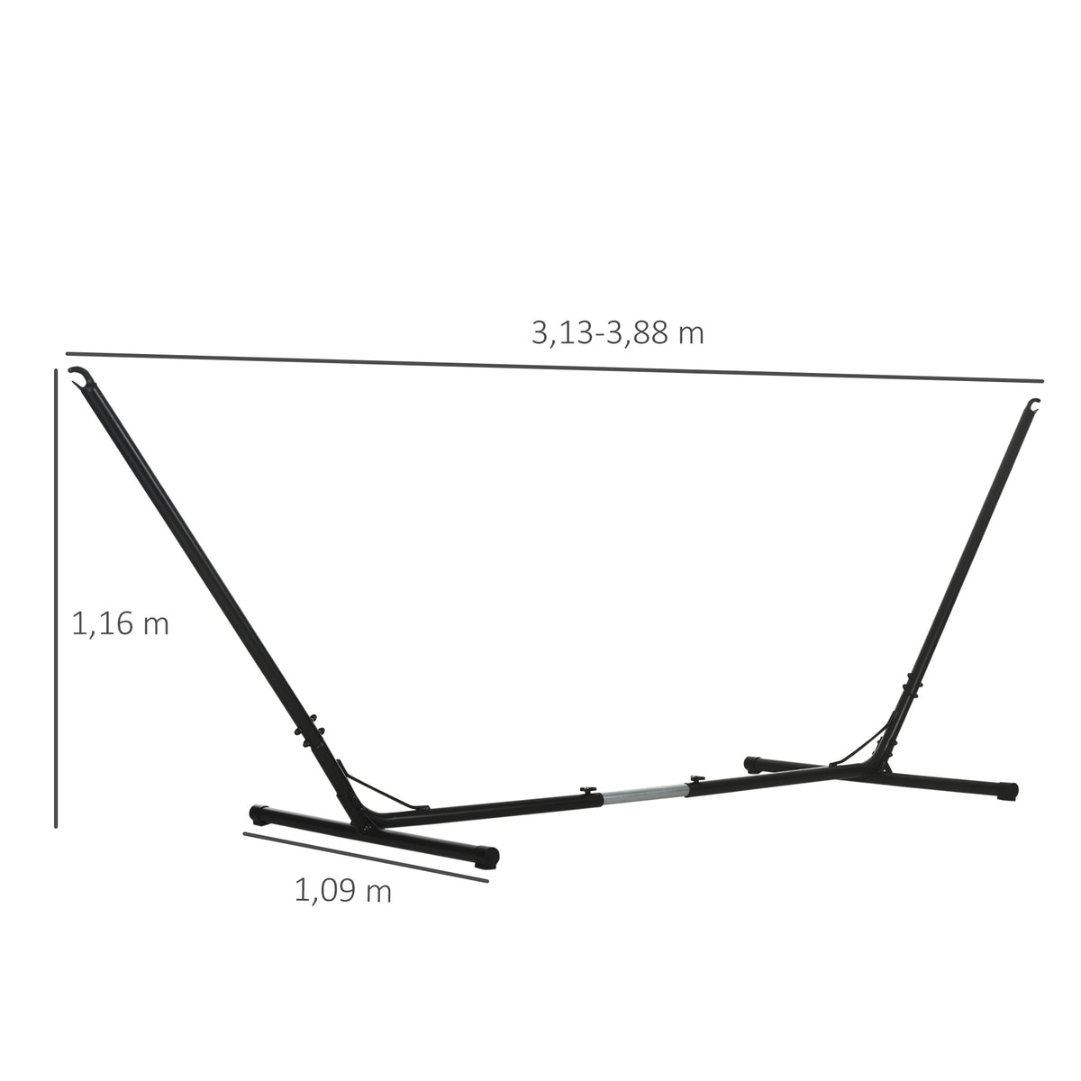 Outsunny Soporte Para Hamaca Jardín Ajustable Estructura De Metal_2
