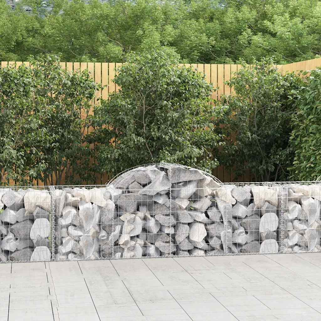 Cestas De Gaviones 12 Uds Forma De Arco Hierro 200x50x60/80 Cm_1