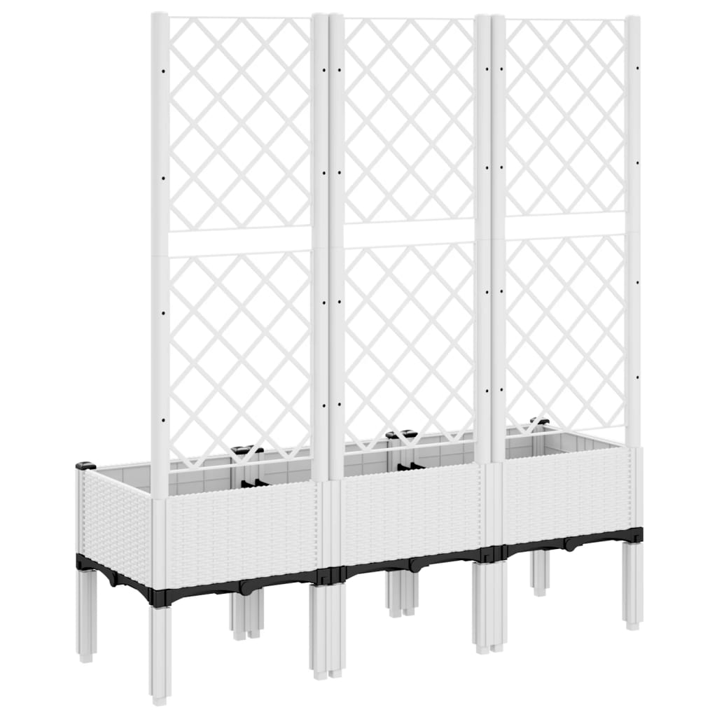 Jardinera Con Enrejado Pp Blanco 120x40x142 Cm_4