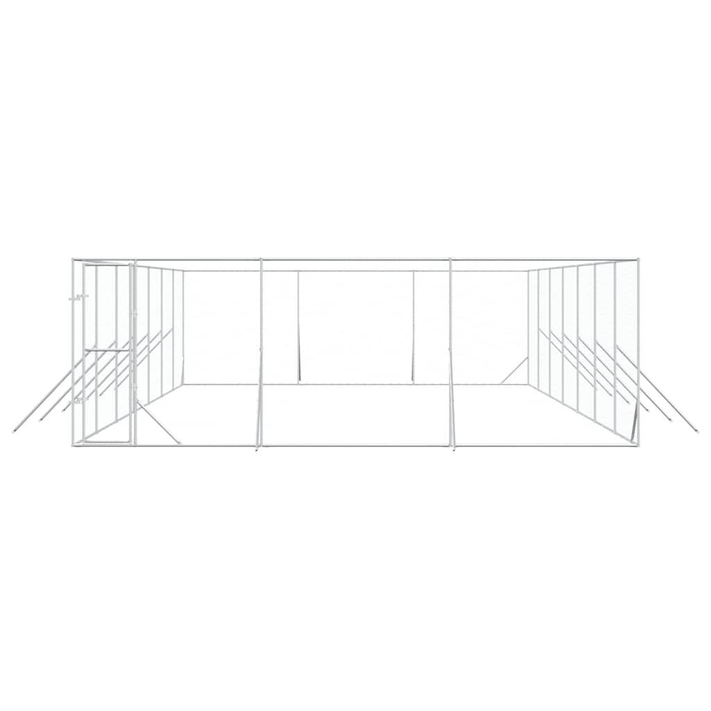 Perrera De Exterior Acero Galvanizado Plateado 6x14x2 M_4