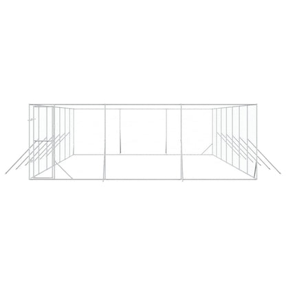 Perrera De Exterior Acero Galvanizado Plateado 6x14x2 M_4