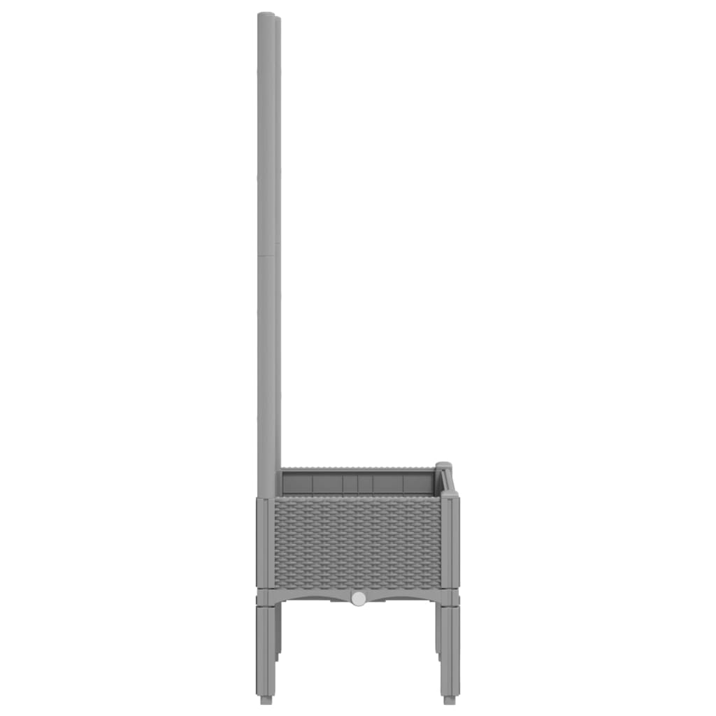 Jardinera Con Enrejado Pp Gris Claro 40x40x142 Cm_3