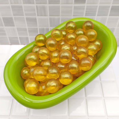 Caja 40 Perlas De Baño Con Aroma A Madreselva - Con Aceite De Soja - Hidratante Y Aromática - Forma Bola_3