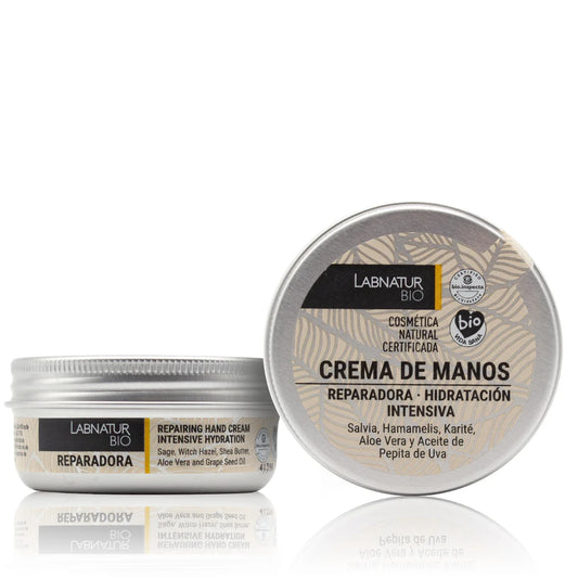Crema de Manos Reparadora Labnatur Bio 50 ml | Salvia, Hamamelis y Pepita de Uva | Manos Secas | Vegano_0