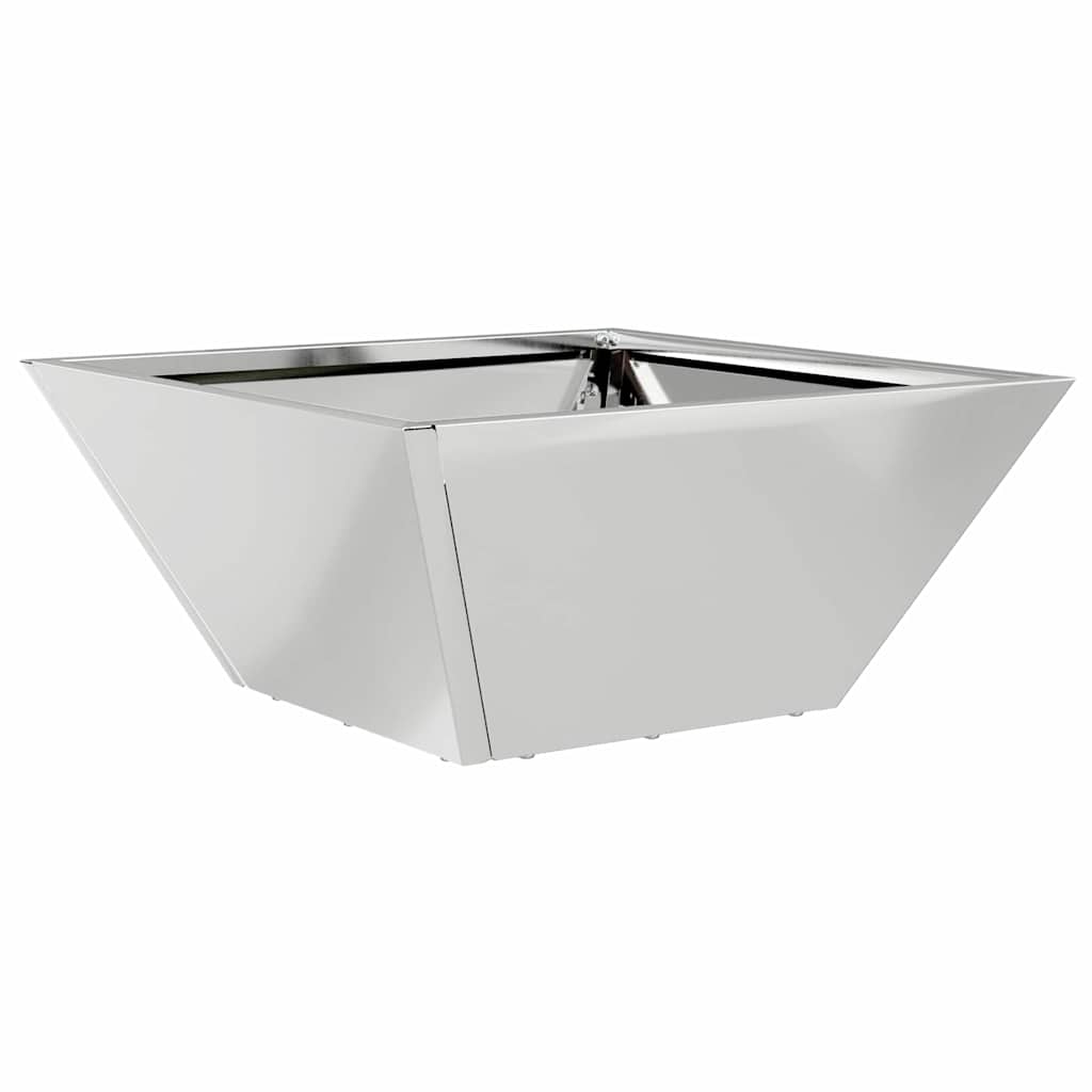 Macetero De Jardín Plateado 35 X 35 X 15 Cm Acero Galvanizado_0