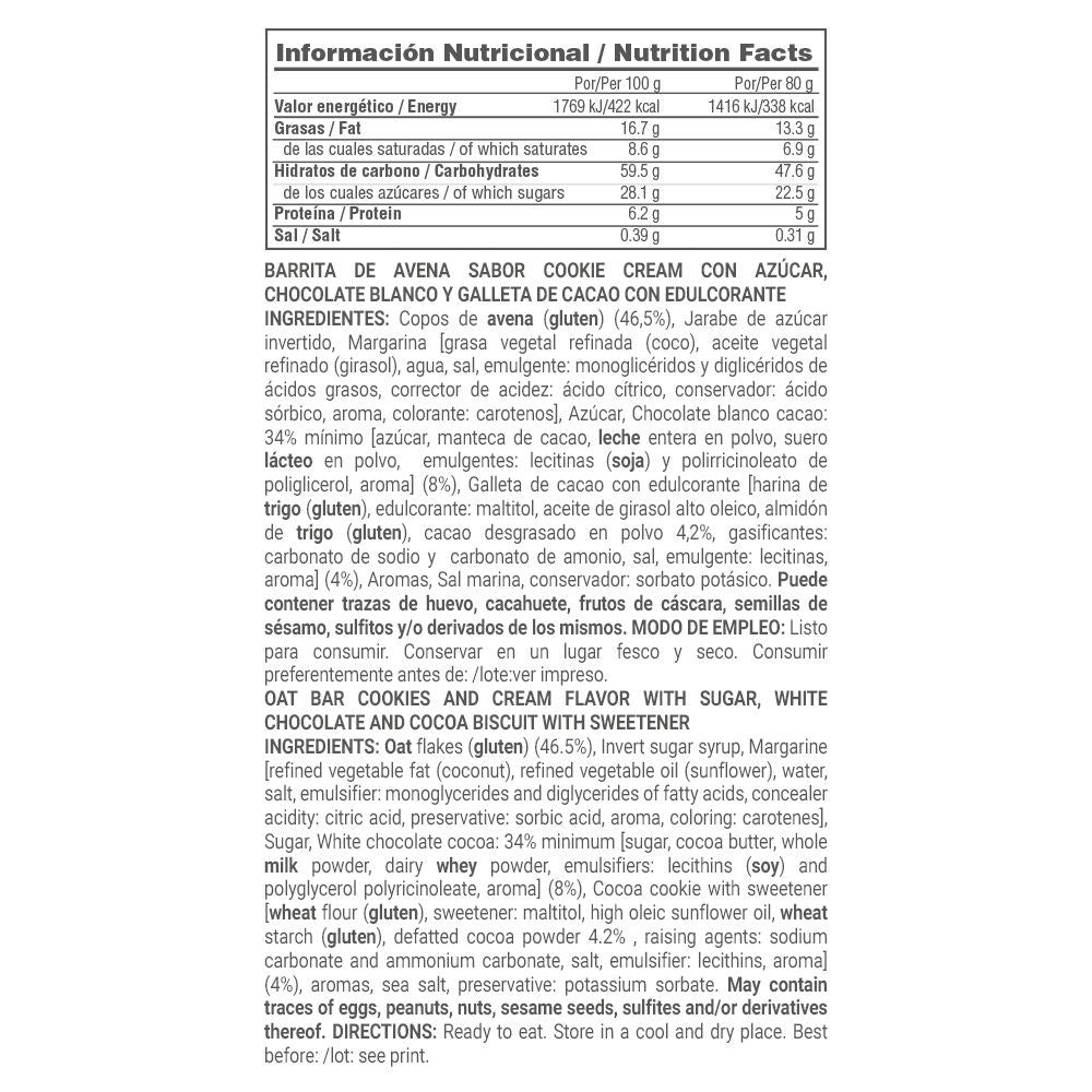 Flapjack (barrita De Avena Energética) - 80g - Chocolate Blanco Con Black Cookies - Aporta Energía - Masmusculo_5