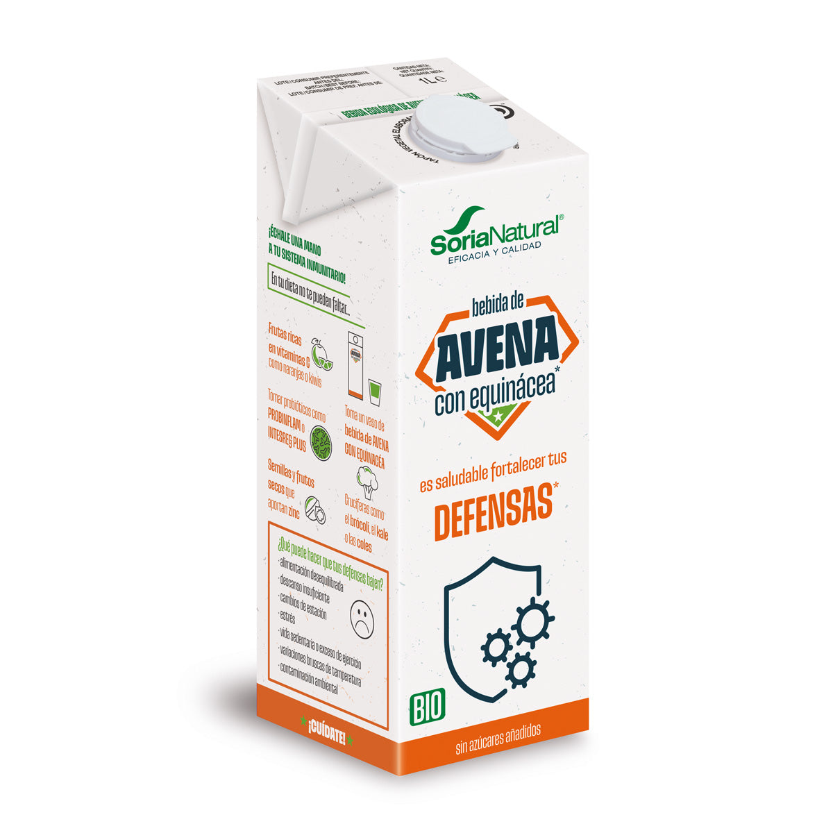 Bebida ecológica de avena con equinácea, Soria Natural, 1 L