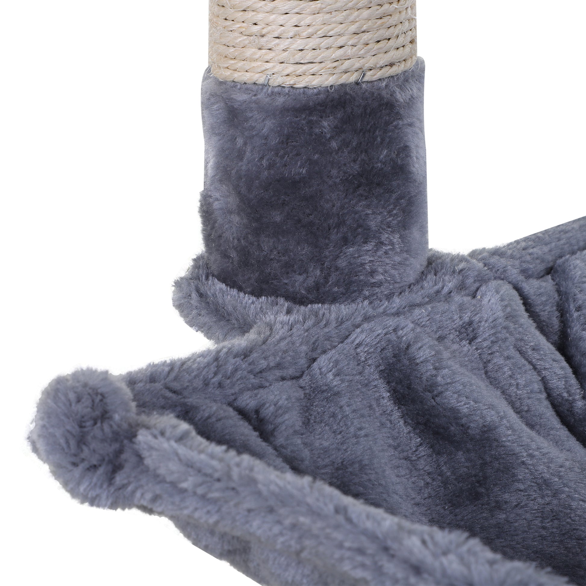 Pawhut Árbol Rascador Para Gatos 50x36x70 Cm Con Hamaca Plataforma Bola Gris_4