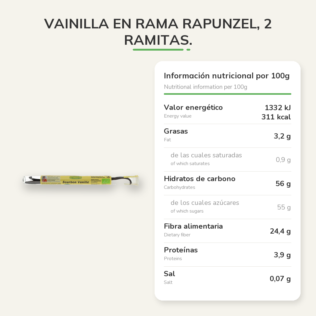 Información nutricional