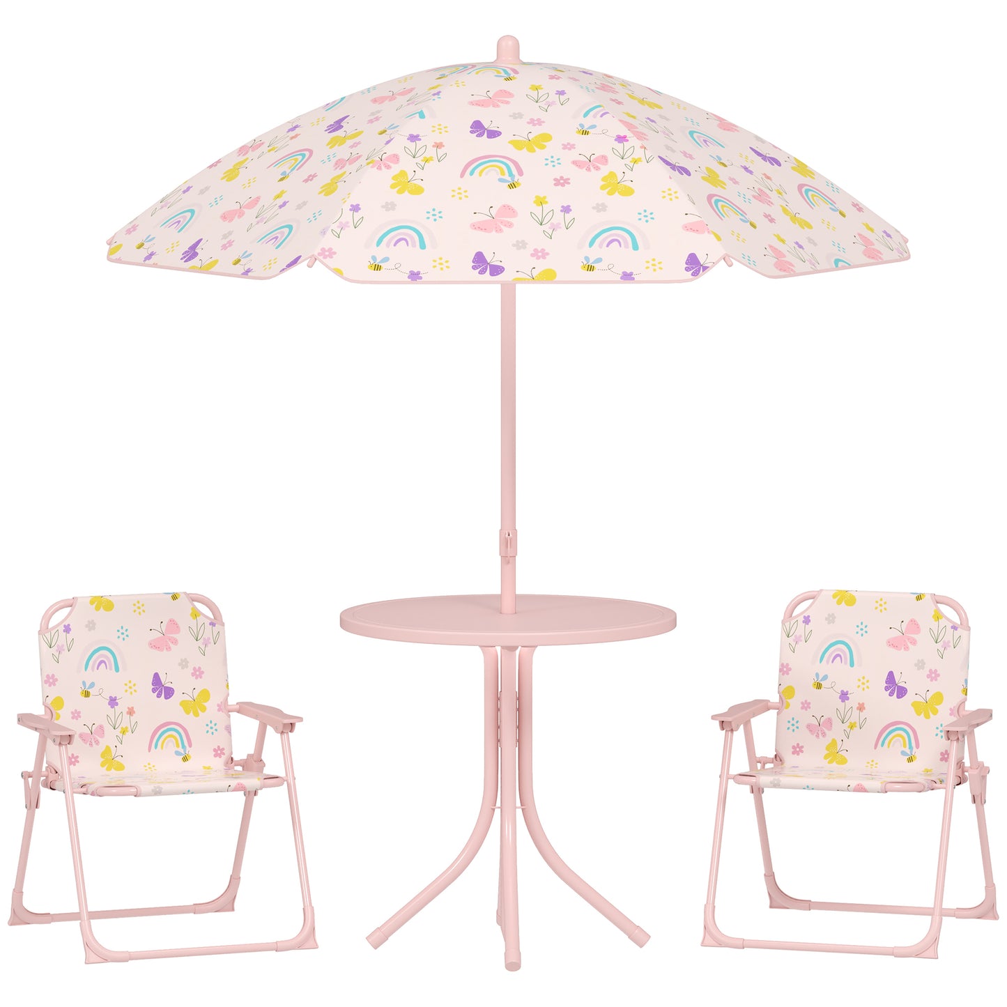 Aiyaplay Conjunto De Mesa Y Sillas Infantil De Jardín De 4 Piezas Rosa_0