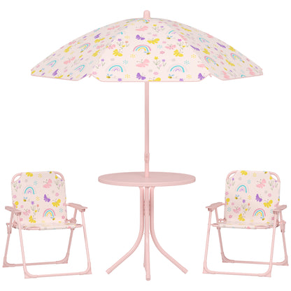 Aiyaplay Conjunto De Mesa Y Sillas Infantil De Jardín De 4 Piezas Rosa_0