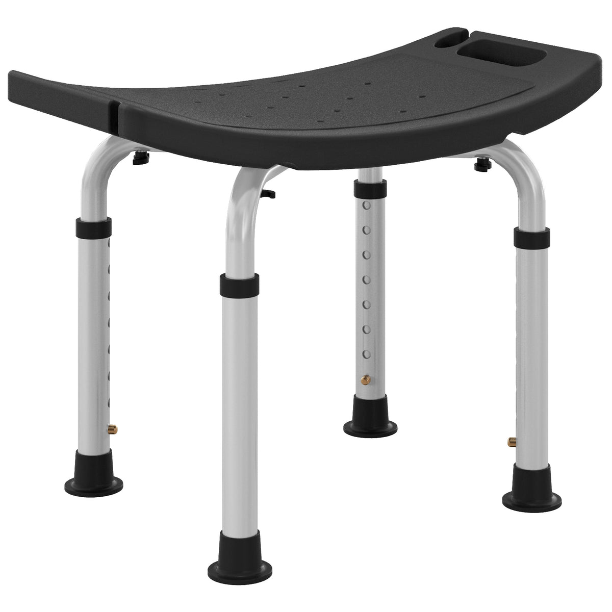 Homcom Taburete De Ducha Con Altura Regulable Y Patas Antideslizantes Negro_0