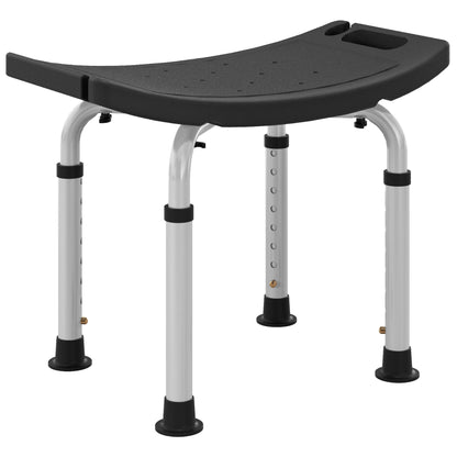 Homcom Taburete De Ducha Con Altura Regulable Y Patas Antideslizantes Negro_0