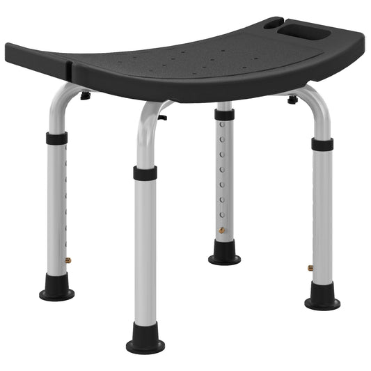 Homcom Taburete De Ducha Con Altura Regulable Y Patas Antideslizantes Negro_0