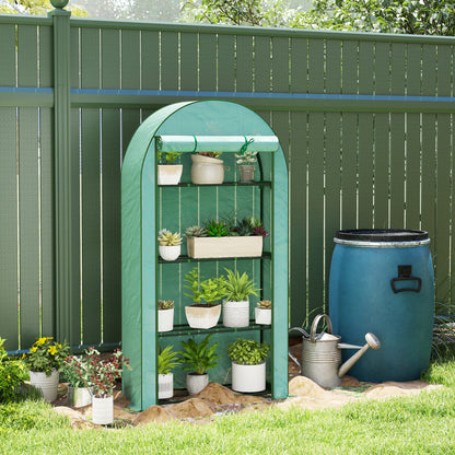 Outsunny Invernadero De Exterior Con 4 Estantes Puerta Enrollable 105x45x160 Cm_1
