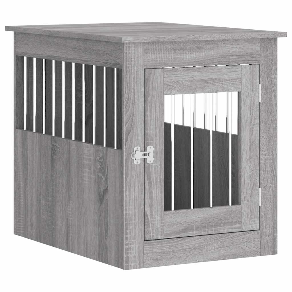 Jaula Para Perros Madera De Ingeniería Gris Sonoma 55x75x65 Cm_0