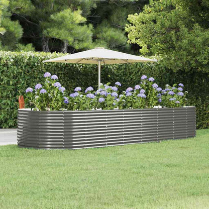 Jardinera Arriate Acero Galvanizado Gris 367x140x68 Cm_1
