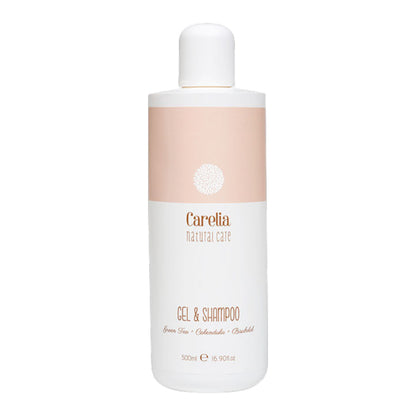 Gel &amp; Champú de Té Verde, Caléndula y Bisabolol seguros durante el embarazo Carelia 500 ml