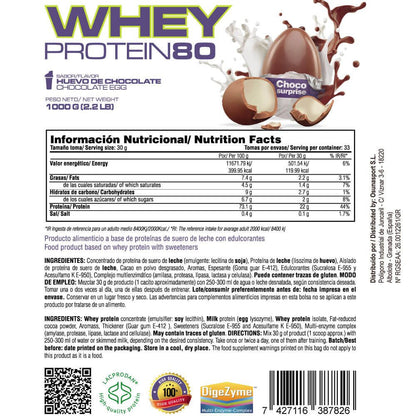 Whey Protein80 - 1kg - Choco Surprise (huevo De Chocolate) - Aumenta La Masa Muscular - Masmusculo_4