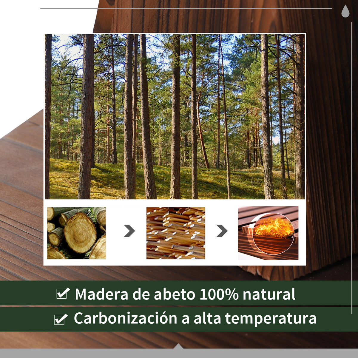 Outsunny Fuente De Agua De Madera En Cascada De 2 Niveles Con Bomba Eléctrica_5