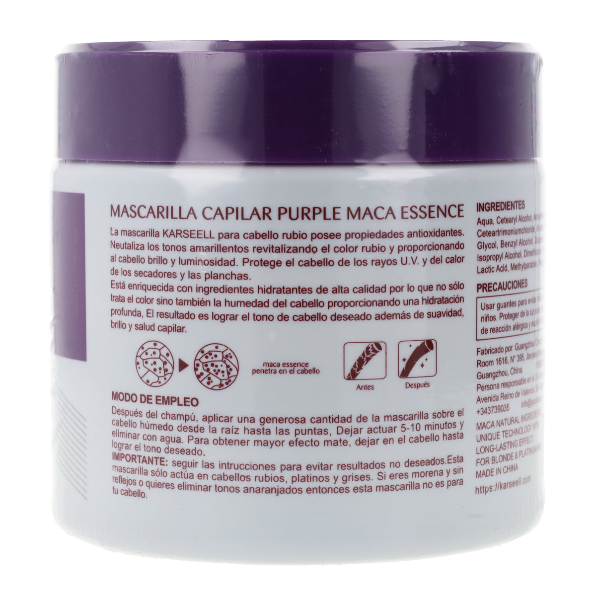 Mascarilla Capilar Violeta Karseell 500 ml